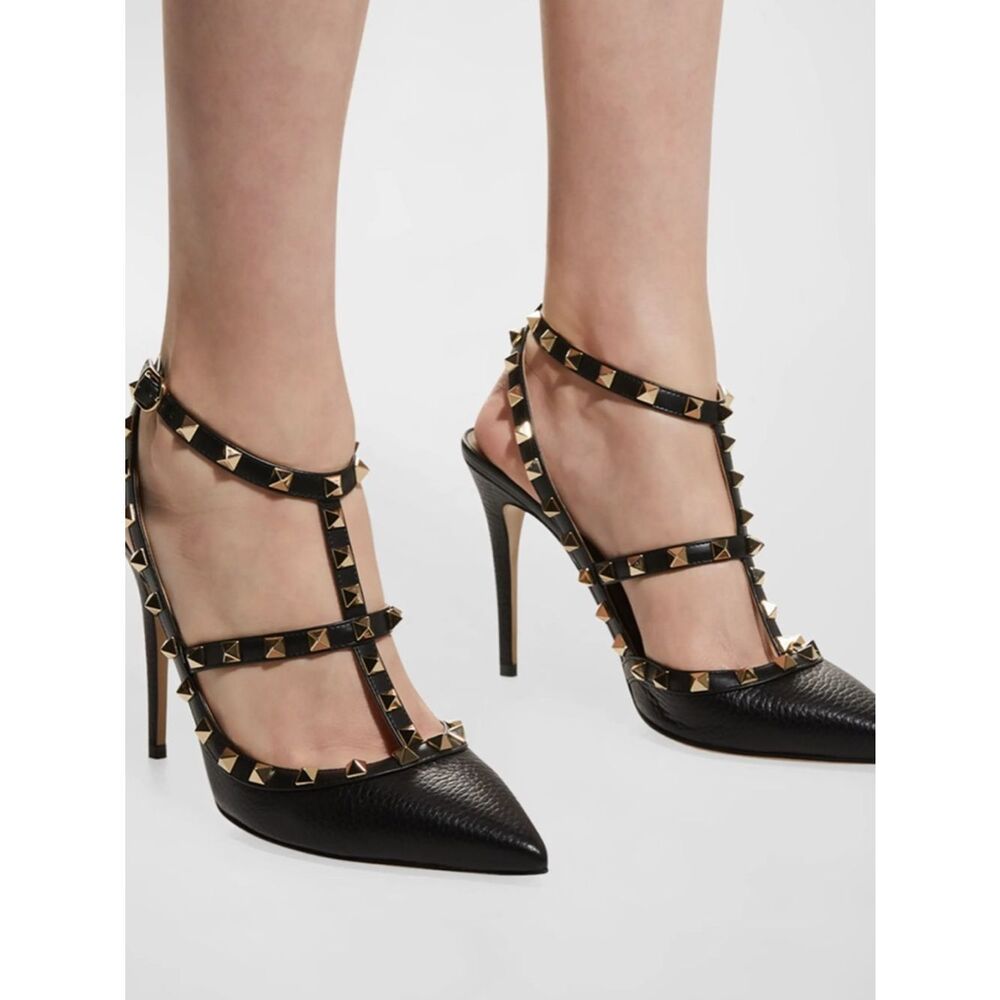 Valentino Garavani Rock-stud/Dust Bag ankle strap pump with studs 37 $1190